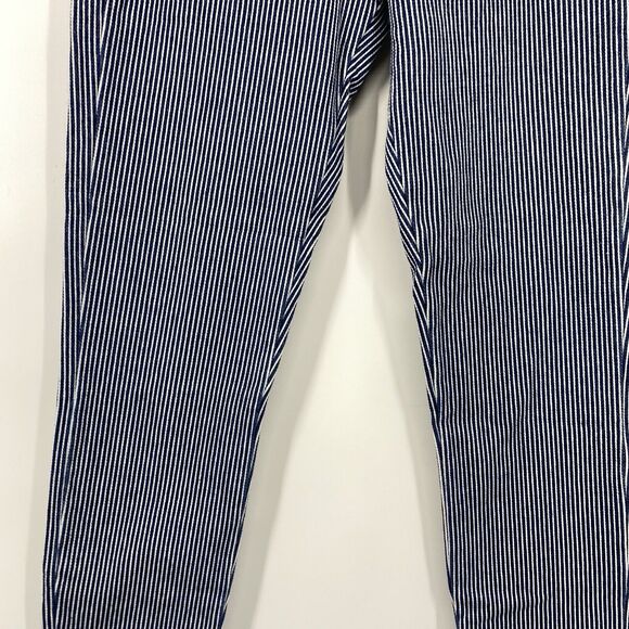 Lysse Leggings Pants Women Size XS Blue Railroad Stripe Slimming Pull on - Picture 5 of 12